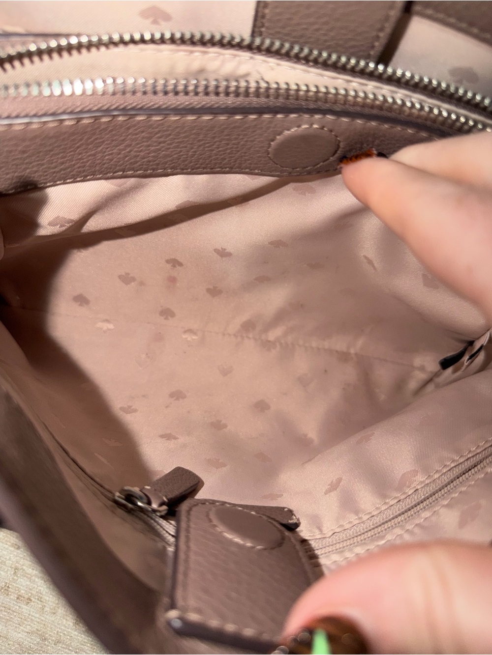 kate spade Taupe Pebbled Leather Satchel with Crossbody Strap - Picture 5 of 6